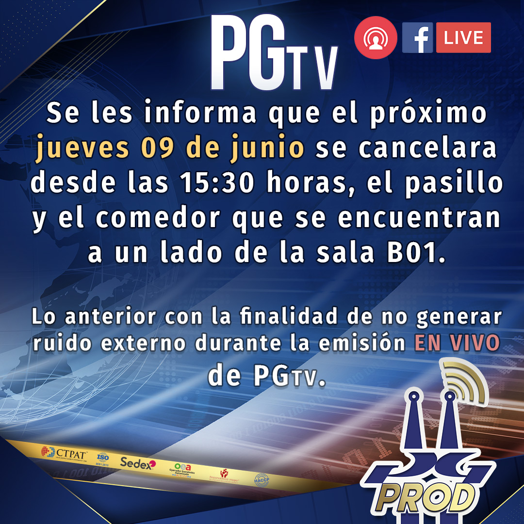 Aviso PG TV - pasillo y comedor cerrado.